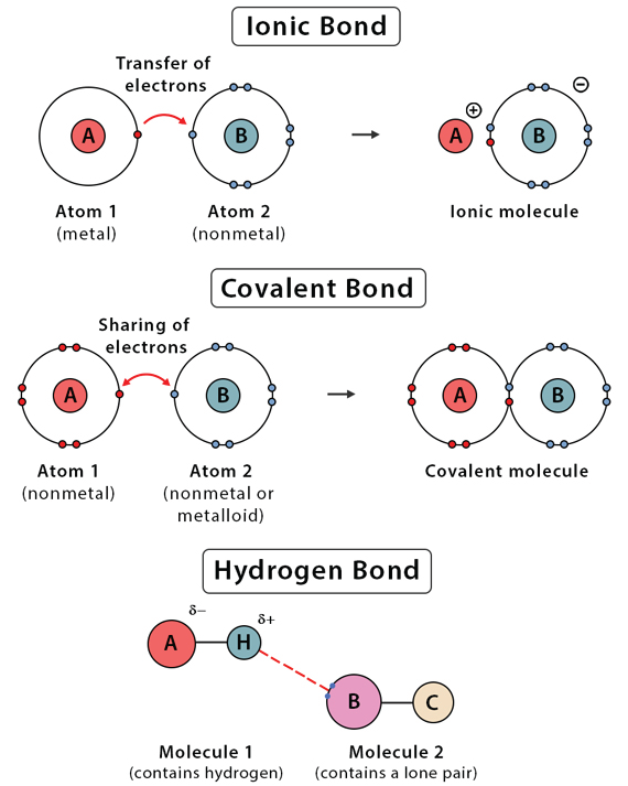 مقایسه پیوند هیدروژنی با سایر پیوندها